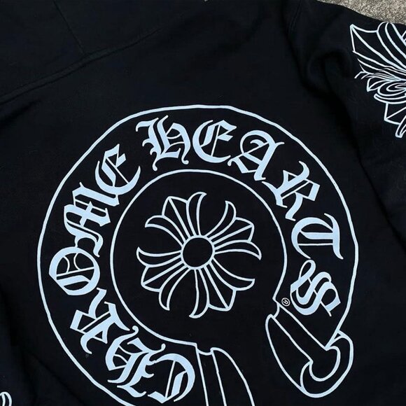 Unisex Pre Owned chrome hearts hoodies Black - Picture 5 of 6